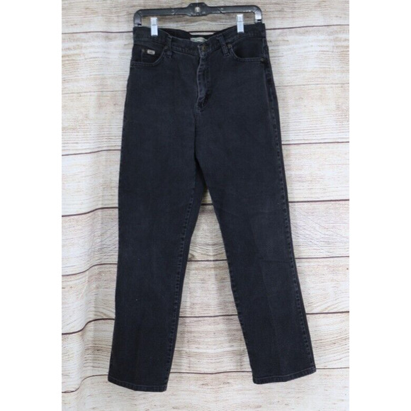 Lee Womens Size 10 Medium Relaxed Straight Leg at the Waist Jeans Black - Picture 1 of 10